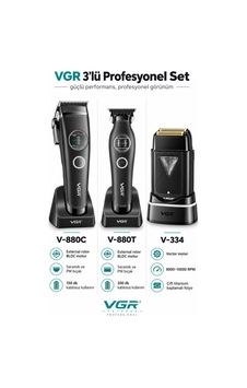 Tıraş Makinesi Seti - V-880c Clipper V-880t Trimmer V-334 Shaver