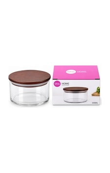 300 Ml Bambu Kapaklı Cam Saklama Renkli 300 Ml Bambu Kapaklı Cam Saklama Renkli