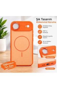 İphone 17 Aır Uyumlu Kamera Korumalı Silikon Turuncu İphone 17 Aır Uyumlu Kamera Korumalı Silikon Turuncu