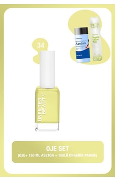 Unfilter Beauty No:34 Oje + 150 Ml Aseton + 100 Adet Pamuk Unfilter Beauty No:34 Oje + 150 Ml Aseton + 100 Adet Pamuk