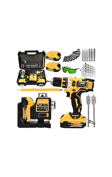 Prohummer Ph190 Akülü 58vf Lazer Terazi Ve Vidalama Matkap Seti Sarı Prohummer Ph190 Akülü 58vf Lazer Terazi Ve Vidalama Matkap Seti Sarı