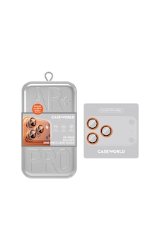 Apple Uyumlu iPhone 17 Pro Max Caseworld Alloy One-piece Serisi Anti Reflective Kamera Lens Koruyucu Turuncu Apple Uyumlu iPhone 17 Pro Max Caseworld Alloy One-piece Serisi Anti Reflective Kamera Lens Koruyucu Turuncu