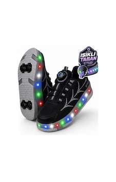 Nstil Unisex Yetişkin Çocuk Spor Ayakkabı Akıllı Bağcıklı Çıkarılabilen Patenli Işıklı Sneaker 003 Siyah Nstil Unisex Yetişkin Çocuk Spor Ayakkabı Akıllı Bağcıklı Çıkarılabilen Patenli Işıklı Sneaker 003 Siyah