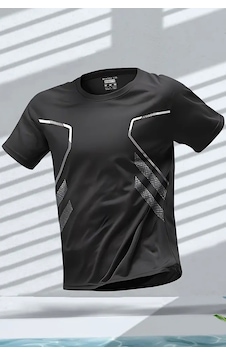 Ghassy Co. Erkek Ultra Esnek Nem Emici Vücut Geometrik Hızlı Kuruyan Hafif Spor T-shirt siyah Ghassy Co. Erkek Ultra Esnek Nem Emici Vücut Geometrik Hızlı Kuruyan Hafif Spor T-shirt siyah