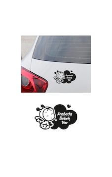 Sevimli Arabada Bebek Var Yazısı Araba Oto Sticker Siyah Renk Etiket Sevimli Arabada Bebek Var Yazısı Araba Oto Sticker Siyah Renk Etiket