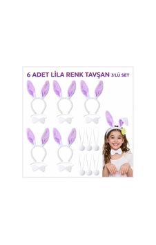 Lila Tavşan Sahne Seti 639lı Set Taç Papyon Kuyruk 1 Lila Tavşan Sahne Seti 639lı Set Taç Papyon Kuyruk 1