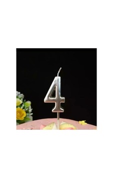 7d Mum Rakam 5 Cm Gümüş 4 No Genel 7d Mum Rakam 5 Cm Gümüş 4 No Genel