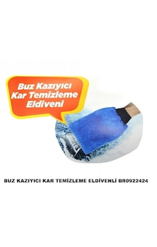 Buz Kazıyıcı Kar Temizleme Eldivenli Mavi