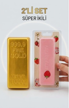 2'li Süper İkili Squishy Seti - Altın Külçesi & Çilekli Butter Yavaş Yükselen Stres Oyuncağı 2 Adet 2'li Süper İkili Squishy Seti - Altın Külçesi & Çilekli Butter Yavaş Yükselen Stres Oyuncağı 2 Adet