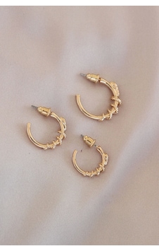 Gold Renk Yılan Model Metal Küpe Seti Çok Renkli