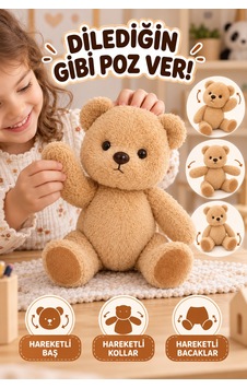 23 Cm Hareketli Ayı Peluş Oyuncak Kahverengi Oynar Baş Kol Bacak Yumuşak Sevimli Ayıcık Oyun Arkadaşı 23 Cm Hareketli Ayı Peluş Oyuncak Kahverengi Oynar Baş Kol Bacak Yumuşak Sevimli Ayıcık Oyun Arkadaşı