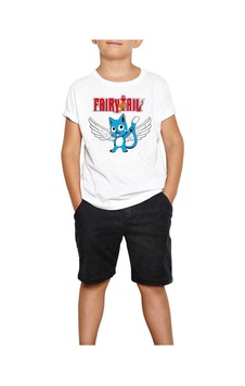 Zepplin Giyim Fairy Tail Happy Beyaz Çocuk Tişört Zepplin Giyim Fairy Tail Happy Beyaz Çocuk Tişört