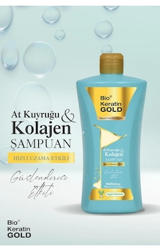Bio Keratin Gold At Kuyruğu & Kolajen Hızlı Uzama Etkili Tuzsuz Şampuan 700 ML
