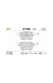 Peugeot 508 On Fren Balatasi 1.5 Bluehdi 2019-2024 Valeo 671599 Peugeot 508 On Fren Balatasi 1.5 Bluehdi 2019-2024 Valeo 671599