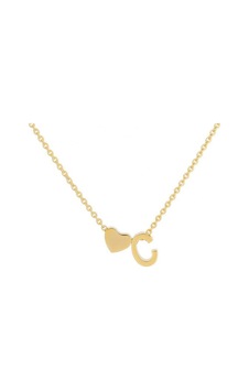 Altın Kaplama Kalp C Harf 3 Boyutlu Kolye Gold Altın Kaplama Kalp C Harf 3 Boyutlu Kolye Gold