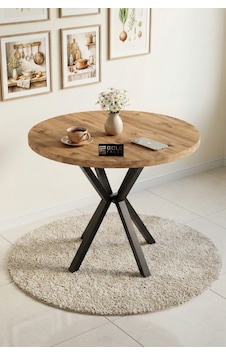 Yuvarlak Masa Atlantik Kahverengi 90 Cm Altın