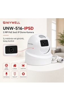 Unıywell Unw-516-ıp5d 5 Mp Poe Sesli İp Dome Kamera Unıywell Unw-516-ıp5d 5 Mp Poe Sesli İp Dome Kamera