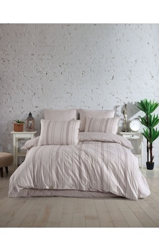 Italian Style Naturel Çift Kişilik Nevresim Takımı Krem - Bej Bej