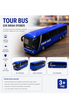 Çek Bırak Tour Bus Oyuncak Otobüs 15 Cm Mavi Çek Bırak Tour Bus Oyuncak Otobüs 15 Cm Mavi