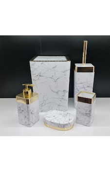Akrilik Gold Çizgi Siyah Mermer Soft 5'Li Kare Banyo Seti Siyah Akrilik Gold Çizgi Siyah Mermer Soft 5'Li Kare Banyo Seti Siyah