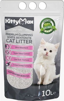 Kittymax Bebek Pudrası Kokulu İnce Topaklaşan Bentonit Kedi Kumu 10 L Kittymax Bebek Pudrası Kokulu İnce Topaklaşan Bentonit Kedi Kumu 10 L