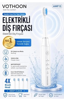 Şarjlı Diş Fırçası 15000 Vpm Titreşim Gücü, 500mah Batarya, 5 Temizlik Modu Beyaz Diğer Şarjlı Diş Fırçası 15000 Vpm Titreşim Gücü, 500mah Batarya, 5 Temizlik Modu Beyaz Diğer