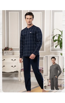 Bone Club Bone 5873 Mikro Pamuk Uzun Kol Erkek Pijama Takımı Lacivert Bone Club Bone 5873 Mikro Pamuk Uzun Kol Erkek Pijama Takımı Lacivert