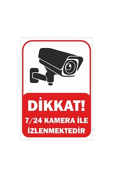 7/24 Kamera Ile Izlenmektedir Uyarı Yönlendirme Levhası 25 35 Cm
