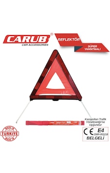 Carub Üçgen Reflektör Metal Ayaklı Katlanabilir Kutulu Uyarı İkaz Reflektörü Carub Üçgen Reflektör Metal Ayaklı Katlanabilir Kutulu Uyarı İkaz Reflektörü