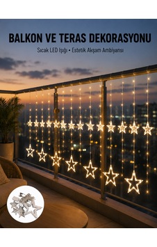 Yıldız Figürlü Perde Peri Led 3x3 Metre Dekoratif Işık Yeni Nesil Çokrenkli Yıldız Figürlü Perde Peri Led 3x3 Metre Dekoratif Işık Yeni Nesil Çokrenkli