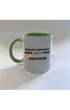 Mor Mürekkep Bekarlık Sultanlıktır Ama Baskılı Yeşil Mega Kupa Mor Mürekkep Bekarlık Sultanlıktır Ama Baskılı Yeşil Mega Kupa