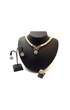 Aşina Gümüş Papatya Elmas Montür Inci Set Ottoman Style Bronz Aşina Gümüş Papatya Elmas Montür Inci Set Ottoman Style Bronz