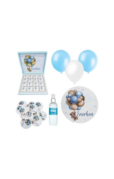 Bebek Doğum Hediyelik Süsleme Seti Çikolata Ahşap Magnet - Kapı Süsü - Kolonya - Balon Mod.7 Bebek Doğum Hediyelik Süsleme Seti Çikolata Ahşap Magnet - Kapı Süsü - Kolonya - Balon Mod.7