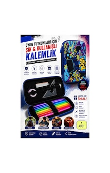 Oyun Konsolu Kabartmalı Bölmeli Kalemlik 1 Adet P-6011 Erkek Çocuk Okul Kalem Kutusu 3 Boyutlu Joystick Hediyelik Sarı