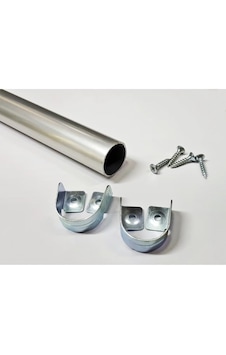 90 Cm Vestiyer İçi Askı Borusu Yuvarlak Metal Metalik Gri