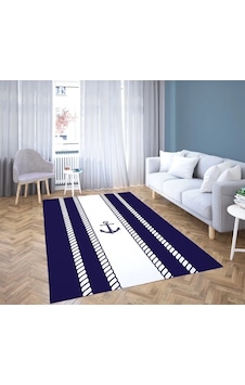 Denizci Beyaz Halat Çapa Dijital Baskı Çocuk Oda Halısı Denizci Beyaz Halat Çapa Dijital Baskı Çocuk Oda Halısı