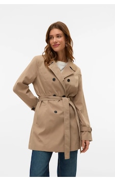 Vero Moda Kadın Vmchelsea Düğmeli Belden Bağlamalı Trençkot 10329343 Vizon Vizon