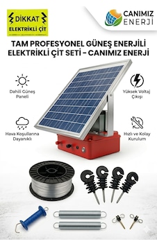 Güneş Enerjili Elektrikli Çit Paketi 3-4 Dönüm Kapasiteli 25w Panel, 24ah Jel Akü Domuz Ve Ayı Savar Güneş Enerjili Elektrikli Çit Paketi 3-4 Dönüm Kapasiteli 25w Panel, 24ah Jel Akü Domuz Ve Ayı Savar