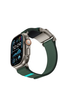 Watch 42mm Uyumlu Mohseven İwatch Mecha Sport Hasır Kordon Titanyum-yeşil