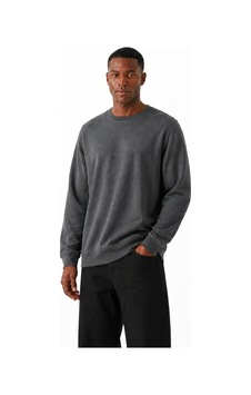 Bad Bear Shıeld Crewneck Man Asphalt Sweatshırt 26.02.12.027-c118 Gri