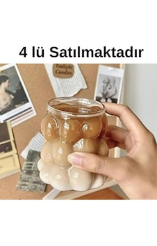 4lü Isıya Dayanıklı Borosilikat Boncuk Şekilli Bardak Kahve Ve Sunum Bardağıı Şeffaf 4lü Isıya Dayanıklı Borosilikat Boncuk Şekilli Bardak Kahve Ve Sunum Bardağıı Şeffaf