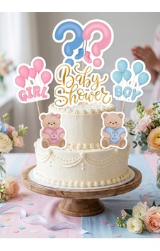24 Parça 6 Kişilik Baby Shower Parti Ve Pasta Süsleri Seti 24 Parça 6 Kişilik Baby Shower Parti Ve Pasta Süsleri Seti