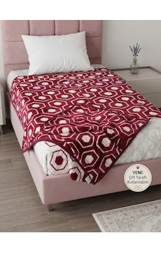 Tek Kişilik Çift Taraflı Geometrik Desenli Akrilik Battaniye 160x200 Cm Çok Renkli Tek Kişilik Çift Taraflı Geometrik Desenli Akrilik Battaniye 160x200 Cm Çok Renkli