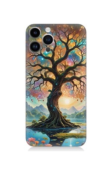 Apple iPhone 14 Pro Uyumlu Renkli Ağaç Desenli Silikon Kılıf Apple iPhone 14 Pro Uyumlu Renkli Ağaç Desenli Silikon Kılıf