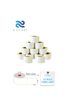Termal Barkod Etiketi 30x50mm 12 Rulo 1000'li Sarım Diğer Termal Barkod Etiketi 30x50mm 12 Rulo 1000'li Sarım Diğer
