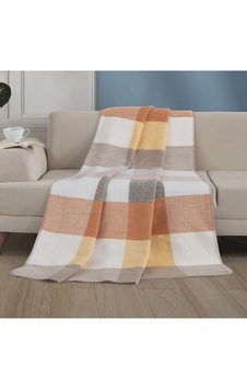 Çift Kişilik Pamuklu Battaniye 200 X 220 Cm Çok Renkli