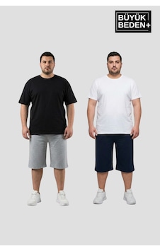 Superlife Büyük Beden Erkek 2 Li Kapri Şort Rahat Kalıp Seti 3xl-6xl Spr26bsr591+2 Lacivert Superlife Büyük Beden Erkek 2 Li Kapri Şort Rahat Kalıp Seti 3xl-6xl Spr26bsr591+2 Lacivert