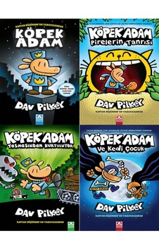 Dav Pılkey'den Köpek Adam+pirelerin Tanrısı+tasmasından Kurtuluyor+k.adam Ve Kedi Çocuk 4 Set Kitap Dav Pılkey'den Köpek Adam+pirelerin Tanrısı+tasmasından Kurtuluyor+k.adam Ve Kedi Çocuk 4 Set Kitap