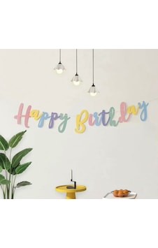 Happy Birthday Kaligrafi Banner Makaron 110x20 Cm Happy Birthday Kaligrafi Banner Makaron 110x20 Cm