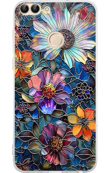 Printify Huawei P Smart İle Uyumlu Vitray Mücevher Flora Tasarımlı Şeffaf Silikon Kılıf Şeffaf Printify Huawei P Smart İle Uyumlu Vitray Mücevher Flora Tasarımlı Şeffaf Silikon Kılıf Şeffaf